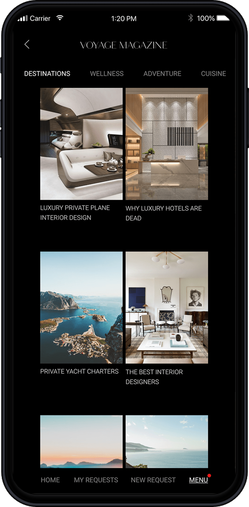 Explore luxury travel and luxury lifestyle content through the Sienna Charles app